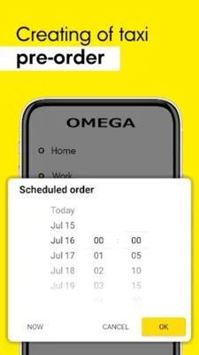 Omega taxi service android App screenshot 1