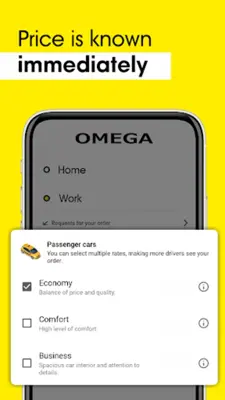 Omega taxi service android App screenshot 4